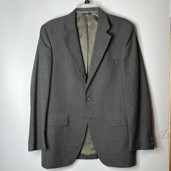 Vintage Jos A Bank Clothier Mens Suit Jacket Union Gray 40R - Picture 1 of 8